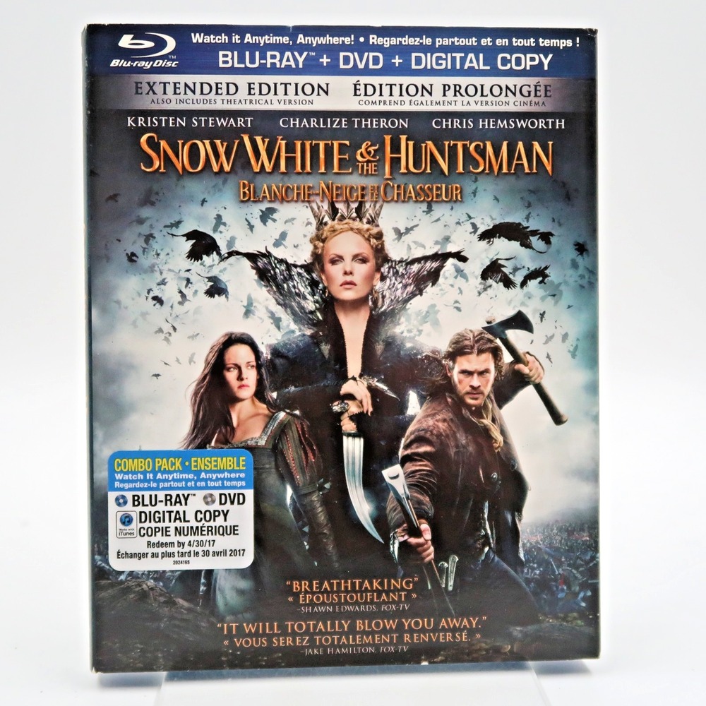 Snow White and the Huntsman Blu-ray DVD Kristen Stewart Charlize Theron 2012